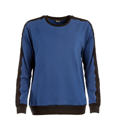 Wavy Sweatshirt Royal Blue - Mahla Clothing