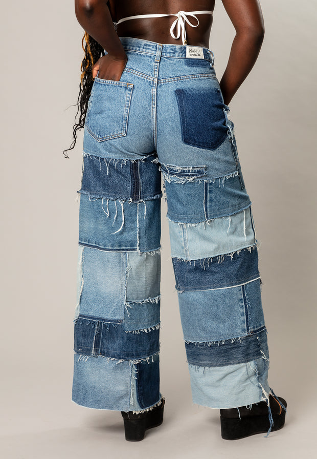 Nova Upcycled Patchwork Jeans Customized