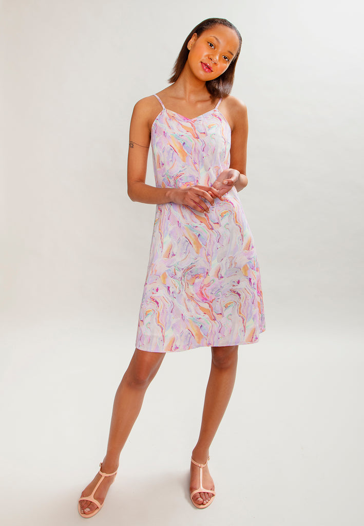 Rainbow Marble Slip Dress – MAHLA